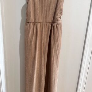 Chic Tan Sleeveless Jumpsuit